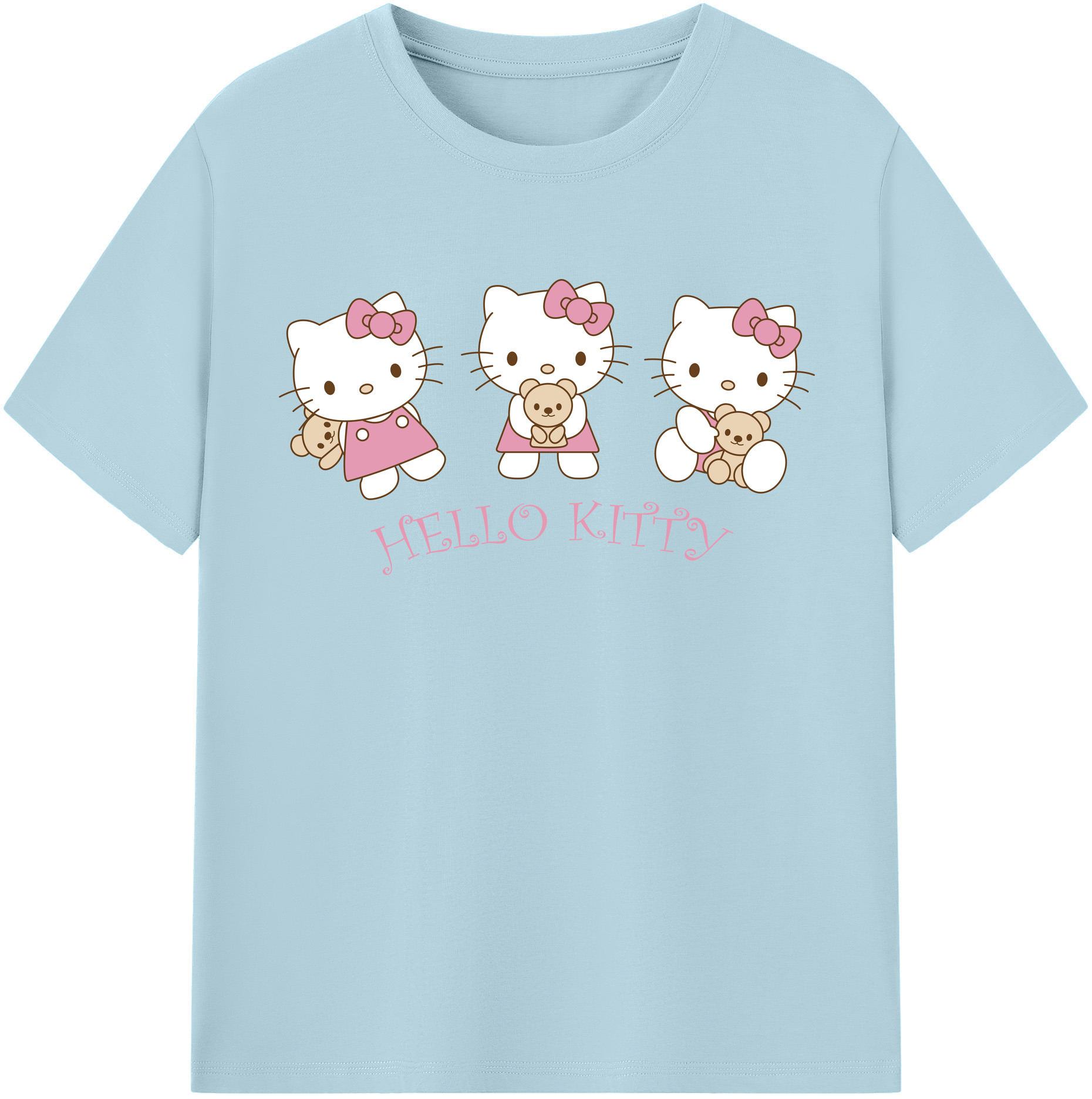 （画像用） Hello Kitty ハローキティ 綿100％半袖Tシャツ（フロントプリント）